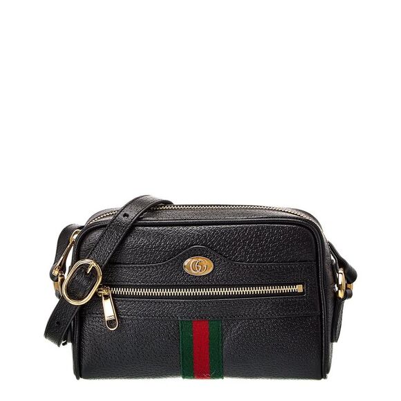 Gucci Ophidia Mini Leather Crossbody, Black - Picture 1 of 4